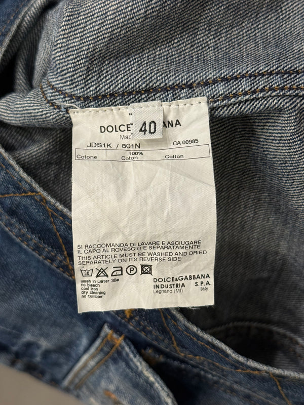 2000s Dolce & Gabbana distressed denim utility jacket