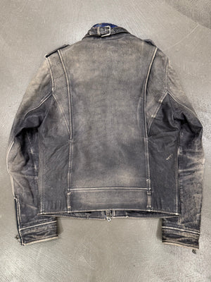 A/W2003 Dolce & Gabbana artisanal distressed sergeant leather jacket