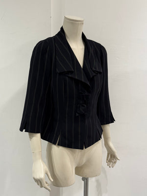 2006 Armani pinstripe peplum blazer jacket