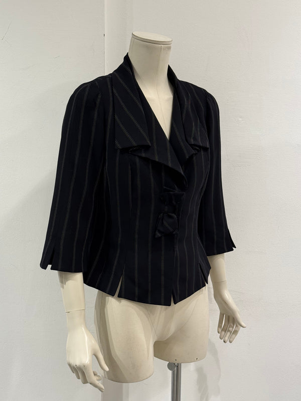 2006 Armani pinstripe peplum blazer jacket