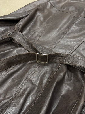 1990s Dolce & Gabbana leather belted coat