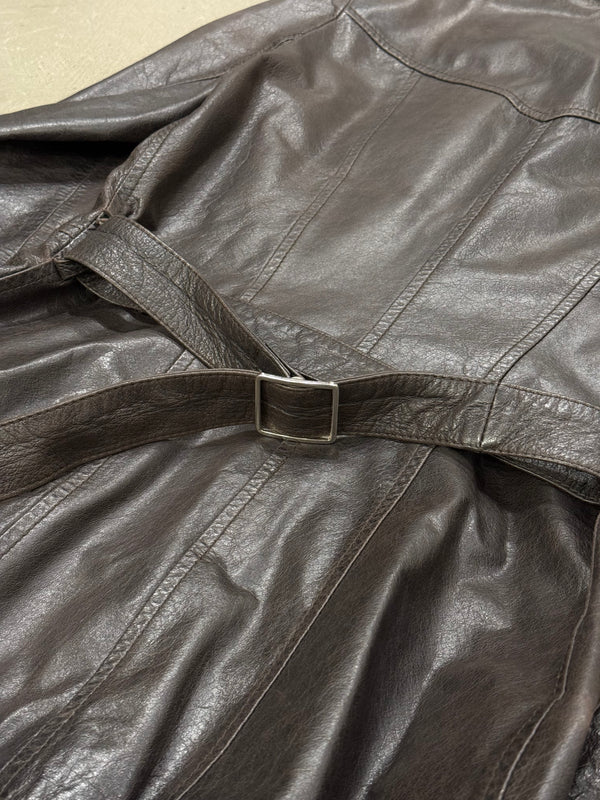 1990s Dolce & Gabbana leather belted coat