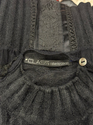 2000s Roberto Cavalli lace cropped top