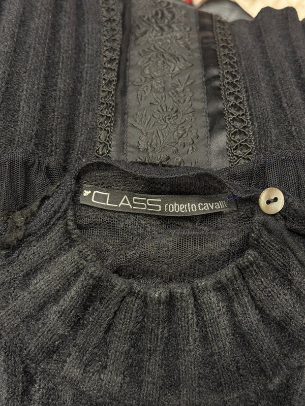 2000s Roberto Cavalli lace cropped top