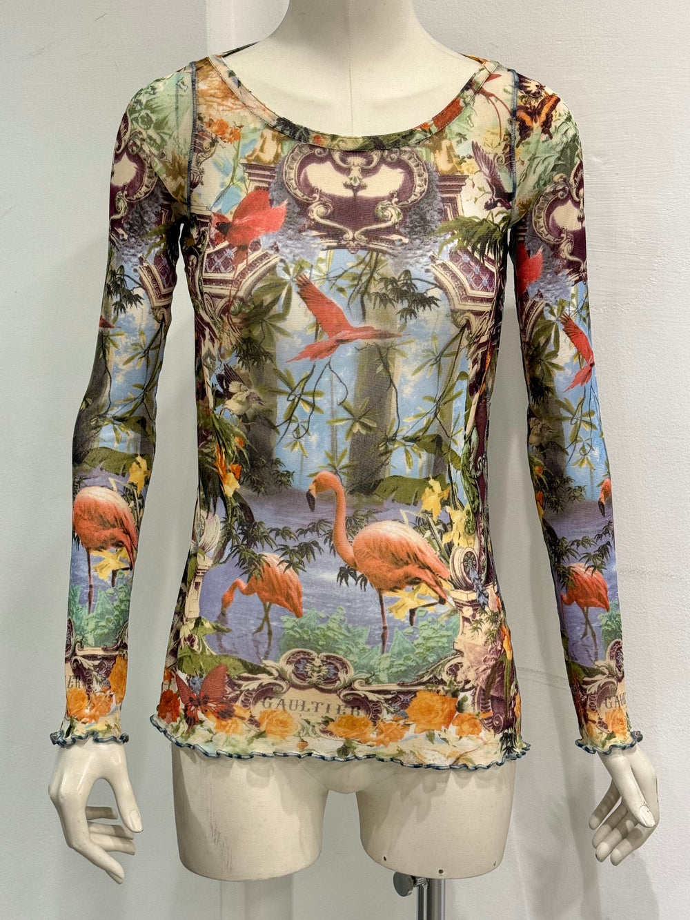 S/S1999 Jean Paul Gaultier flamingo tropical dress