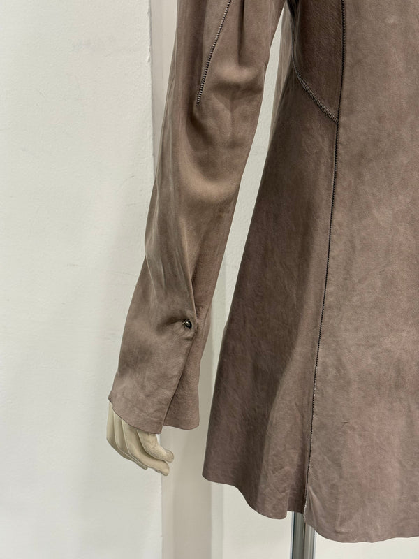 Isaac Sellam metal neck inserts leather jacket