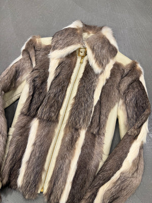 A/W2001 Dolce & Gabbana fur & leather biker jacket
