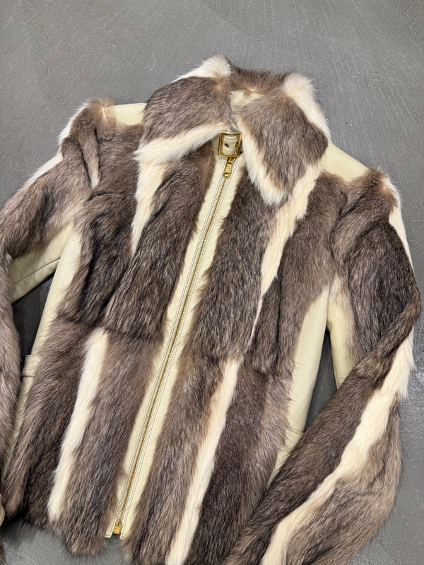 A/W2001 Dolce & Gabbana fur & leather biker jacket