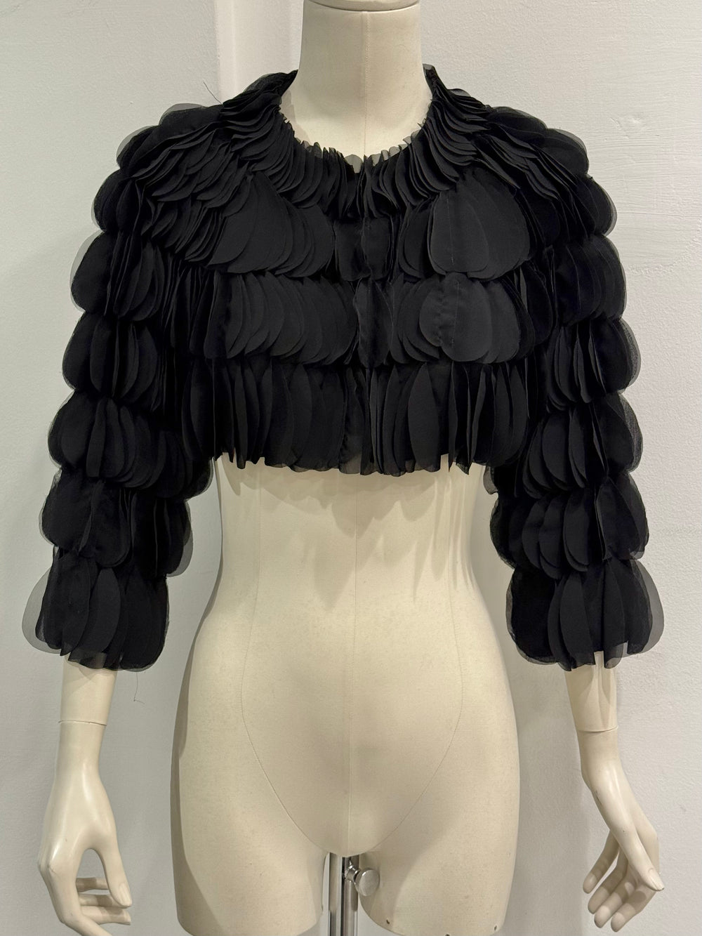2000s Roberto Cavalli sculptural cropped bolero jacket with tiered petal detailing