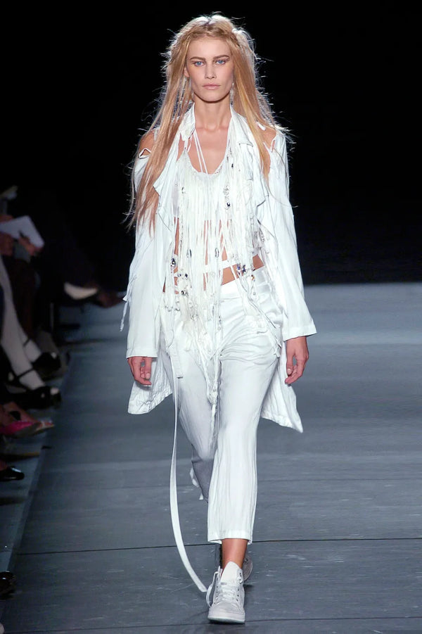 S/S2005 Ann Demeulemeester runway cut-out belted coat