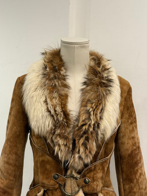F/W2004 Roberto Cavalli shearling jacket with fur collar