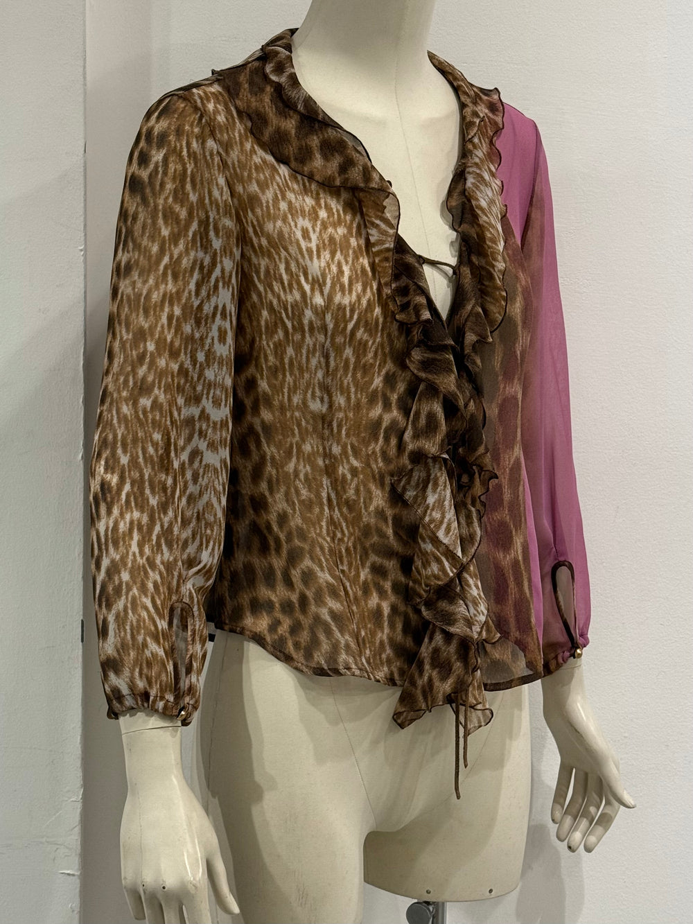 2000s Cavalli leopard print blouse