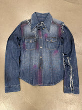 Load image into Gallery viewer, 2000s Dolce &amp; Gabbana safety pin painted denim shirt
