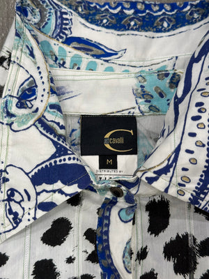 2000s Cavalli paisley leopard shirt