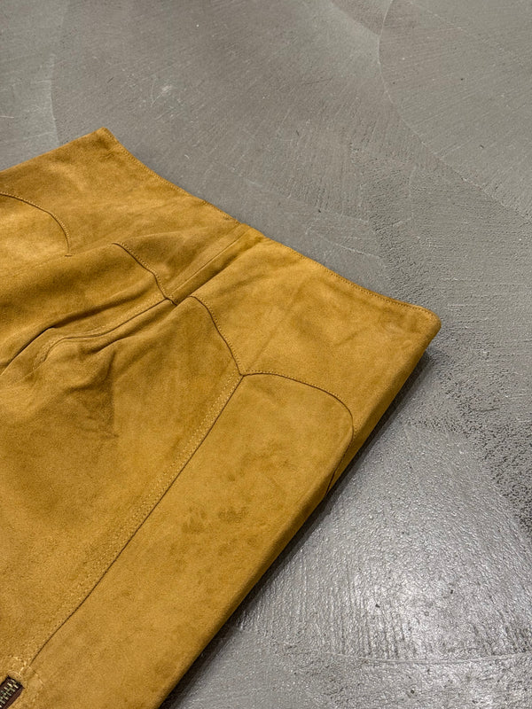 2001 Dolce & Gabbana suede western zipper leather pants