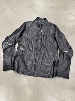 Isaac Sellam artisanal leather jacket with metal spine