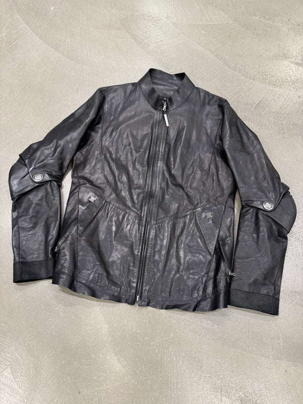 Isaac Sellam artisanal leather jacket with metal spine