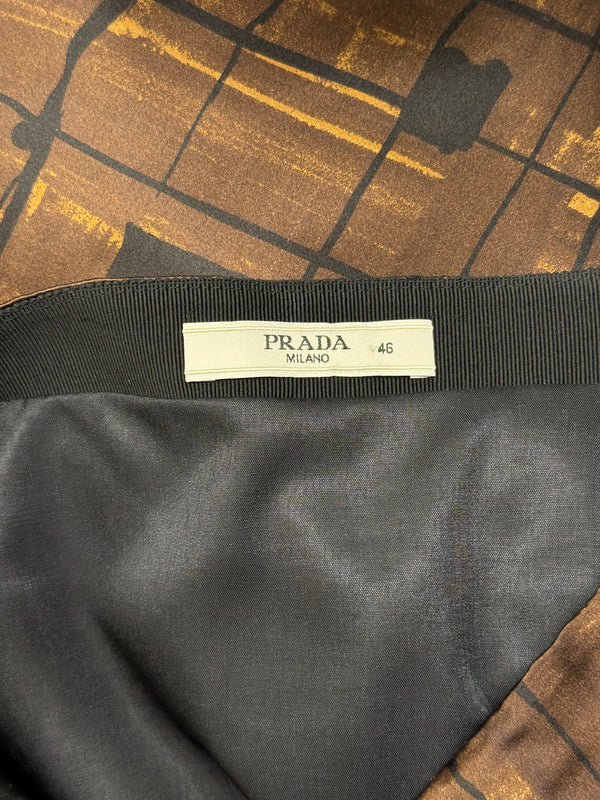 2010 Prada geometric midi skirt