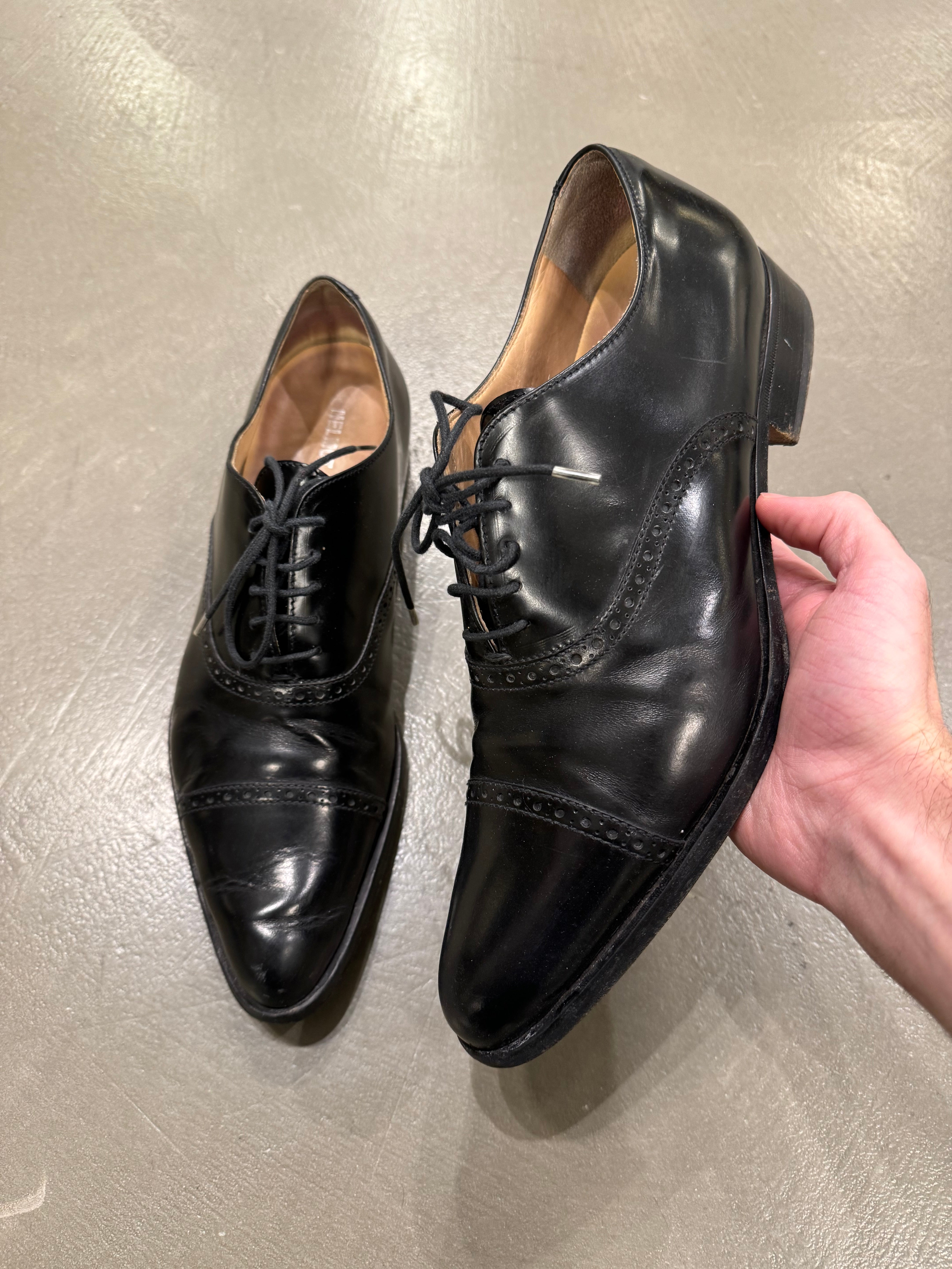 新品　Helmut Lang driving shoes　42 RARE Helmut Lang Brown Leather Derby With Toe Cap Made in