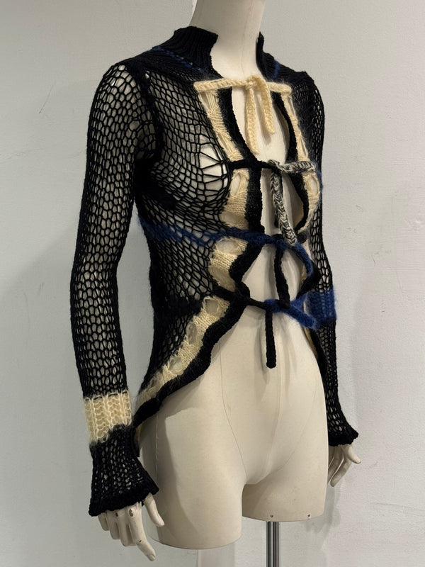 A/W2007 Jean Paul Gaultier graphic patch cardigan