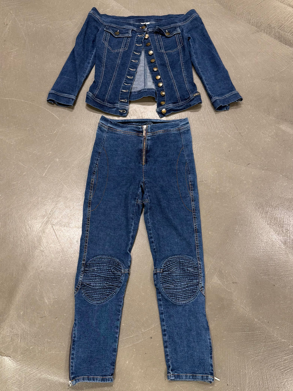 2000s Plein Sud denim biker set