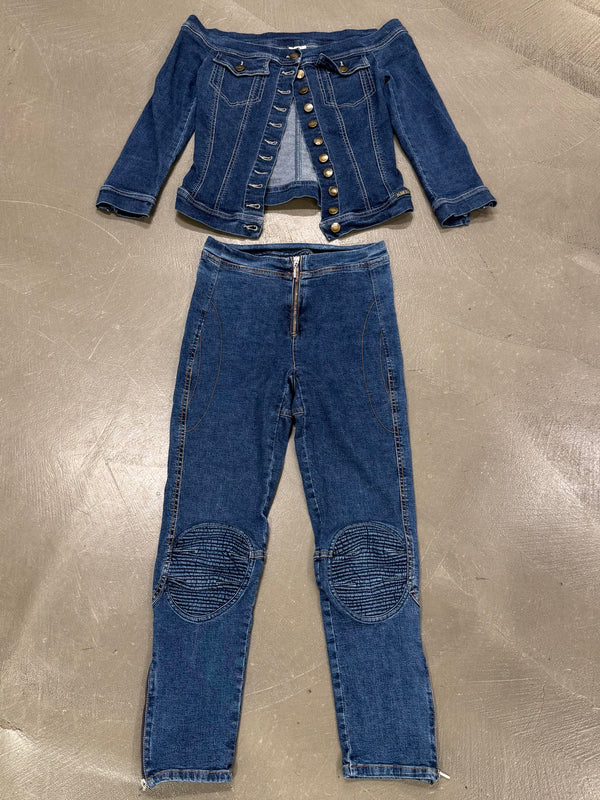 2000s Plein Sud denim biker set