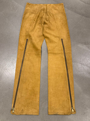 2001 Dolce & Gabbana suede western zipper leather pants