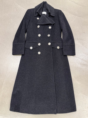 1990s Dolce & Gabbana double breasted long military wool coat