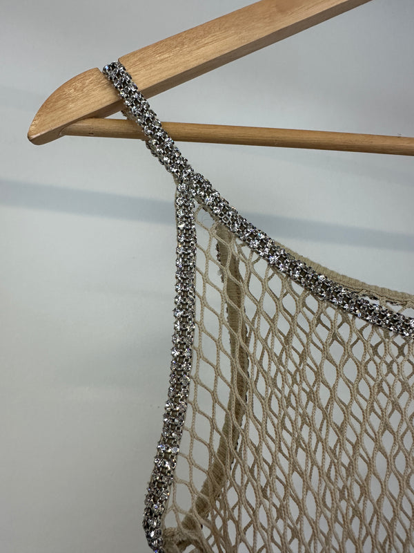 SS2002 Dolce & Gabbana J-Lo fishnet Swarovski top