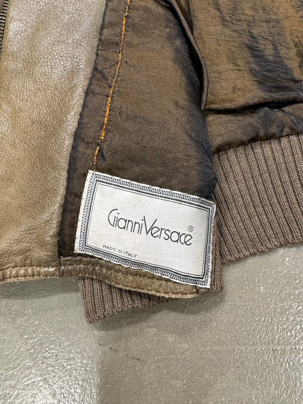 1980s Gianni Versace iconic leather bomber jacket