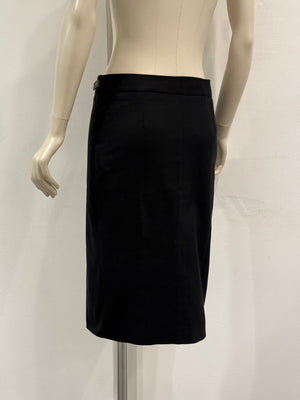 2000s Gucci by Tom Ford wool skirt with leather insert