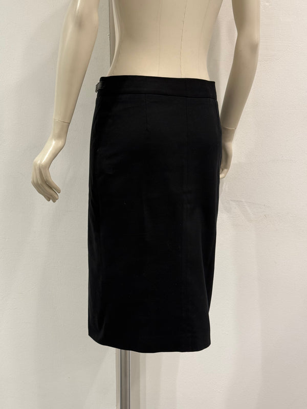2000s Gucci by Tom Ford wool skirt with leather insert