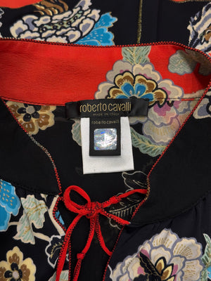 S/S 2003 Roberto Cavalli “chinoiseire” floral print dress