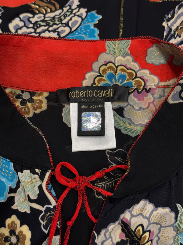 S/S 2003 Roberto Cavalli “chinoiseire” floral print dress