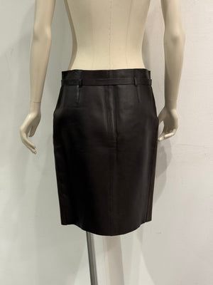 F/W2000 Gucci leather zip mini skirt