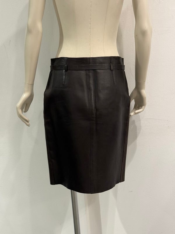 F/W2000 Gucci leather zip mini skirt