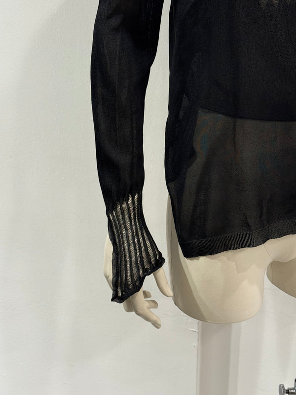 2000s Yves Saint Laurent by Tom Ford silk sheer blouse