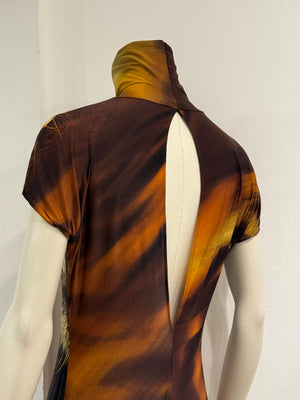 A/W2000 Roberto Cavalli cut-out tiger print dress