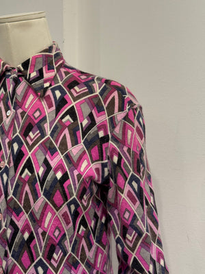 1990s Emilio Pucci optical print silk blouse