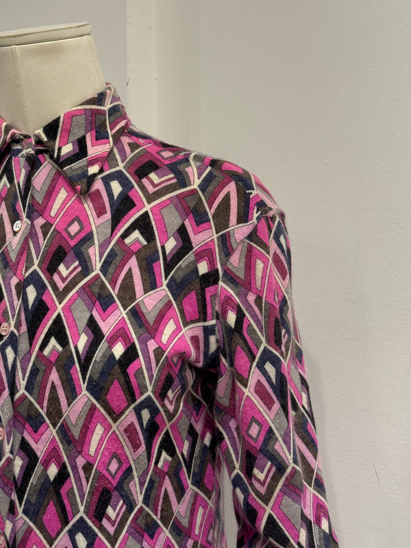 1990s Emilio Pucci optical print silk blouse