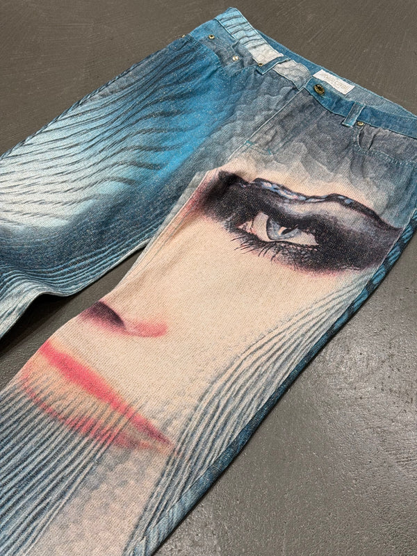S/S2001 Roberto Cavalli Elizabeth Taylor eye pants