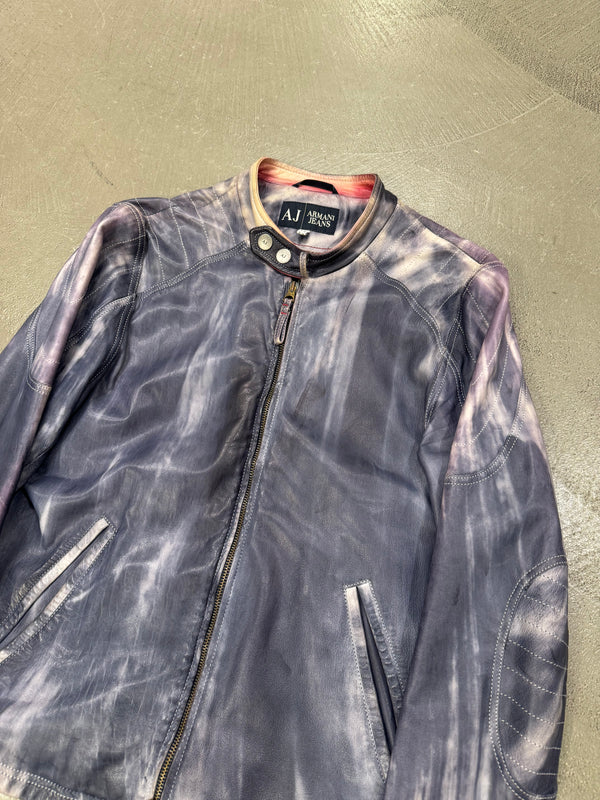 2000s Armani tie dye leather jacket