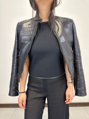 AW2000 Gucci by Tom Ford spiral biker leather jacket