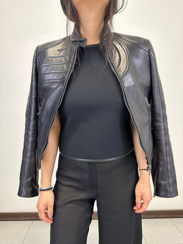 AW2000 Gucci by Tom Ford spiral biker leather jacket