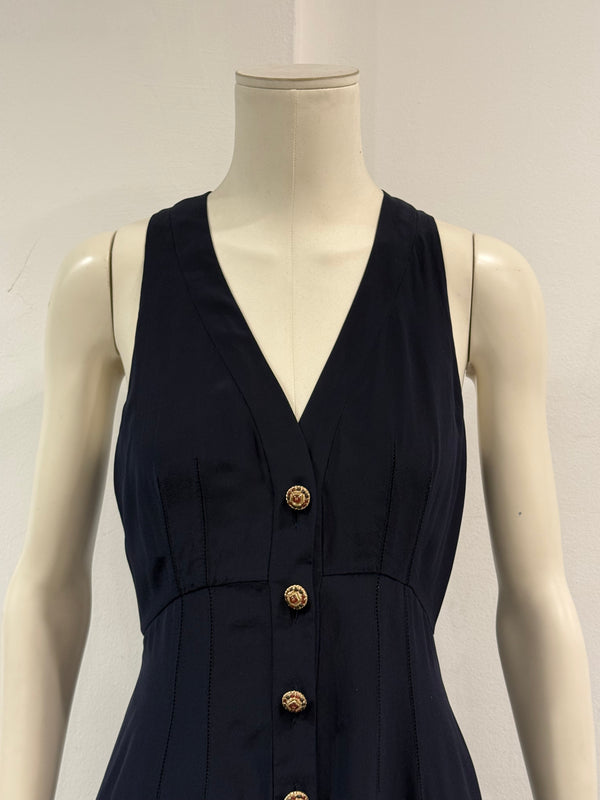 2000s Chanel silk scarf-neck maxi dress