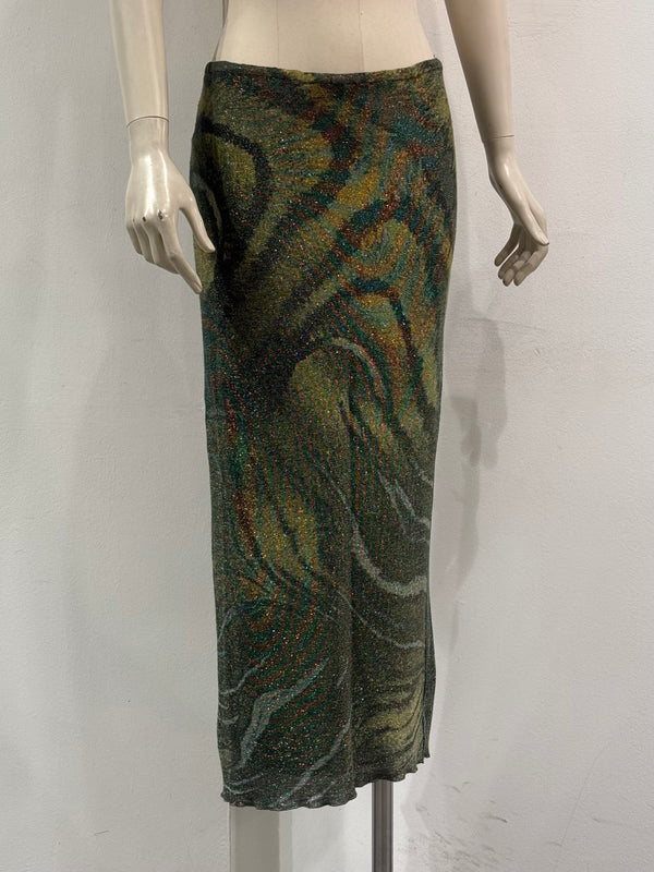 2000s Roberto Cavalli embellished midi skirt