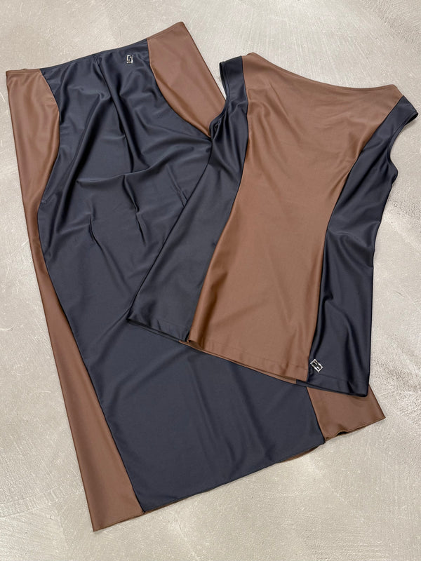 2000s Fendi stretch top and long skirt set
