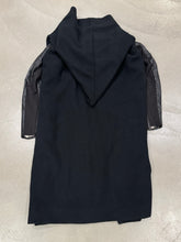 Load image into Gallery viewer, 2000s Rick Owens giant hood coat with leather sleeves
