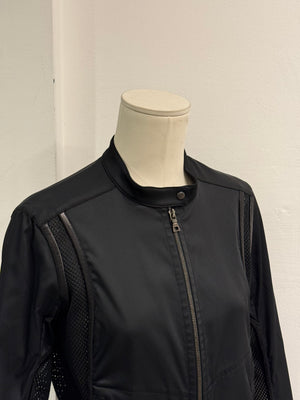 2000s Prada hybrid nylon jacket with leather trim