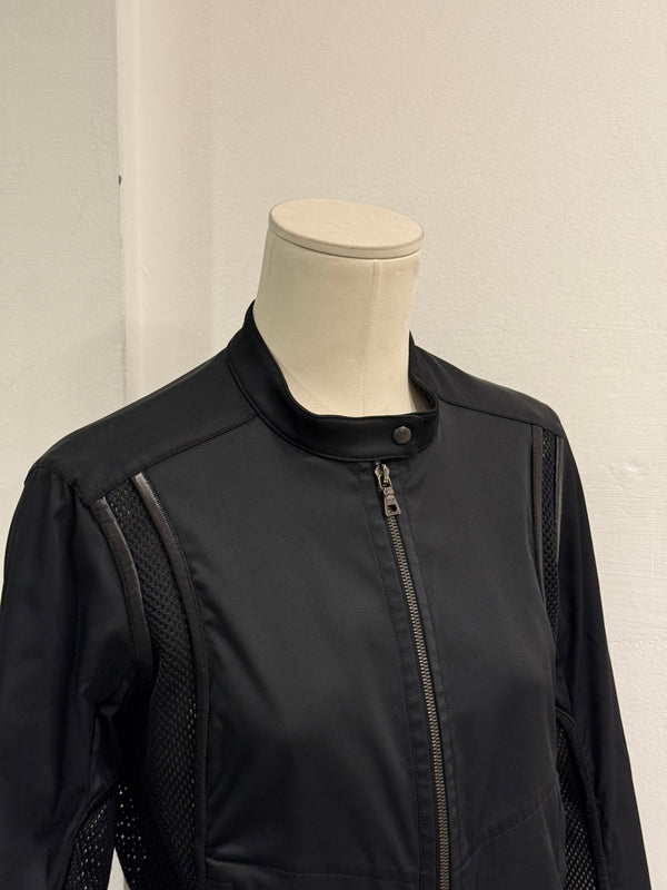 2000s Prada hybrid nylon jacket with leather trim
